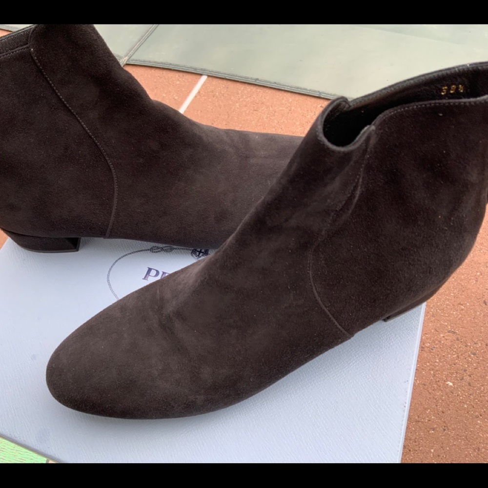 Prada Suede Ankle Length Boots